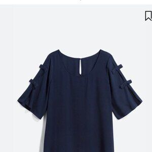 Luna Project Rinata Bow Detail Top in Navy